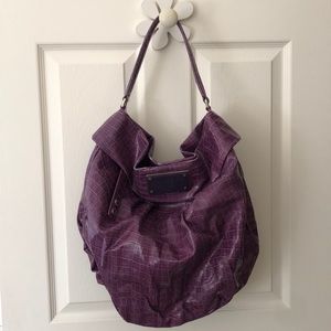 Purple Marc by Marc Jacobs Faux Snakeskin Hobo Bag